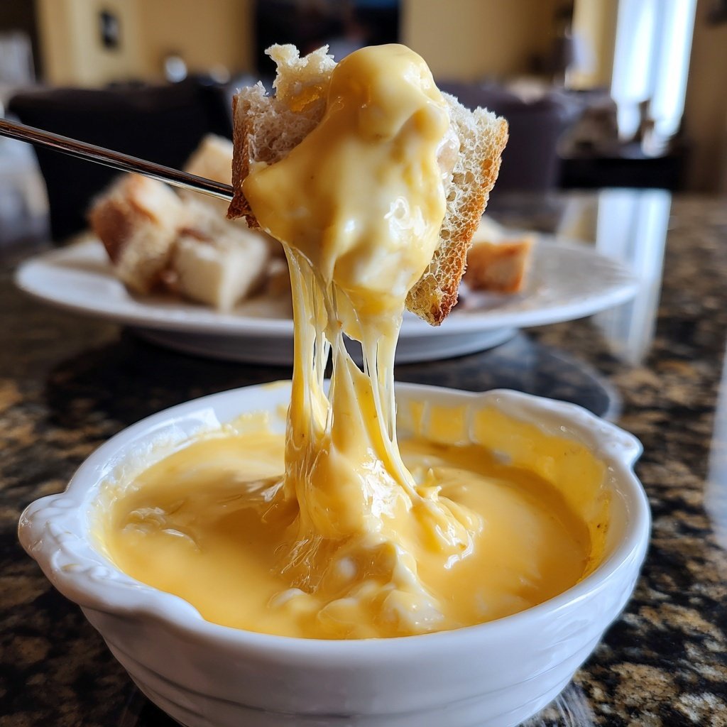 Fondue with Cheddar and Mustard
