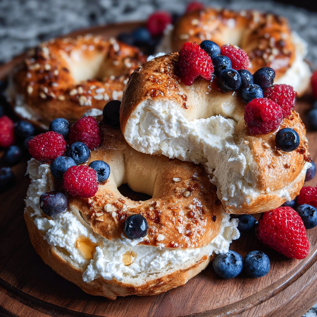 Sweet Cottage Cheese Bagels