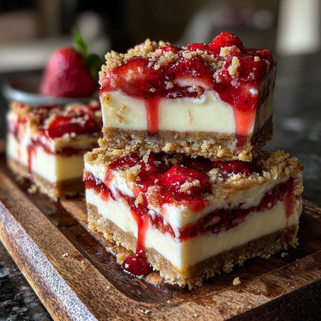 Strawberry Shortcake Cheesecake Bars