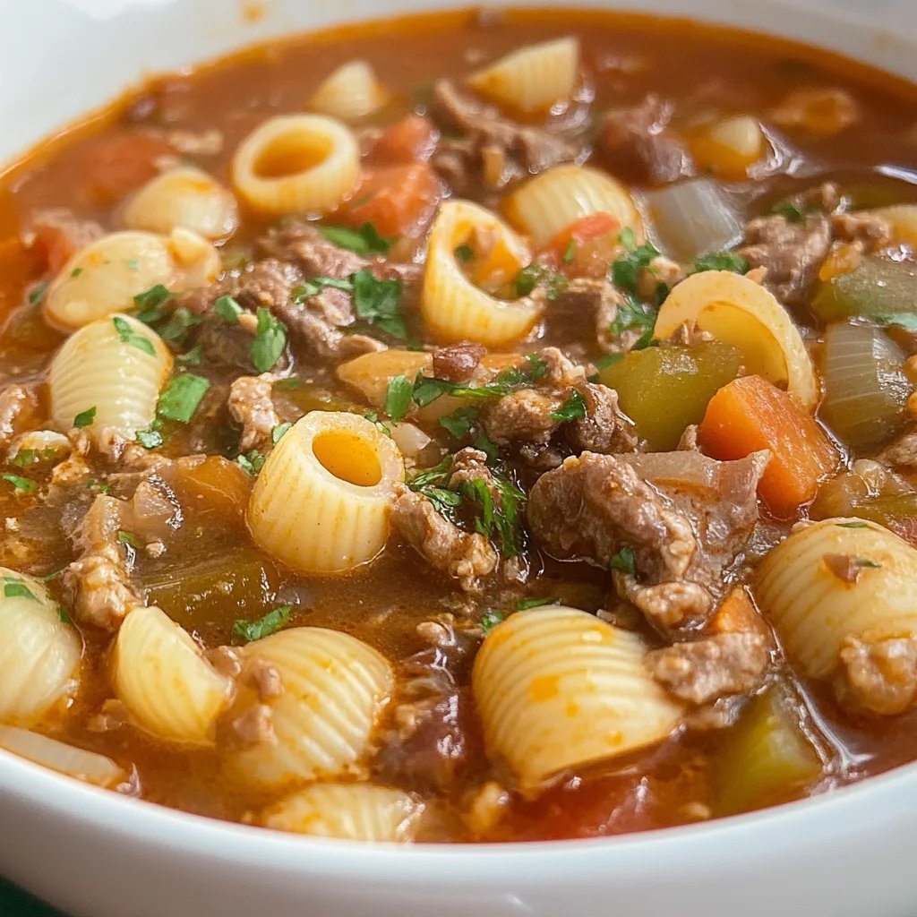 Mexican Shells and Beef Soup | Sopa de Conchitas con Carne