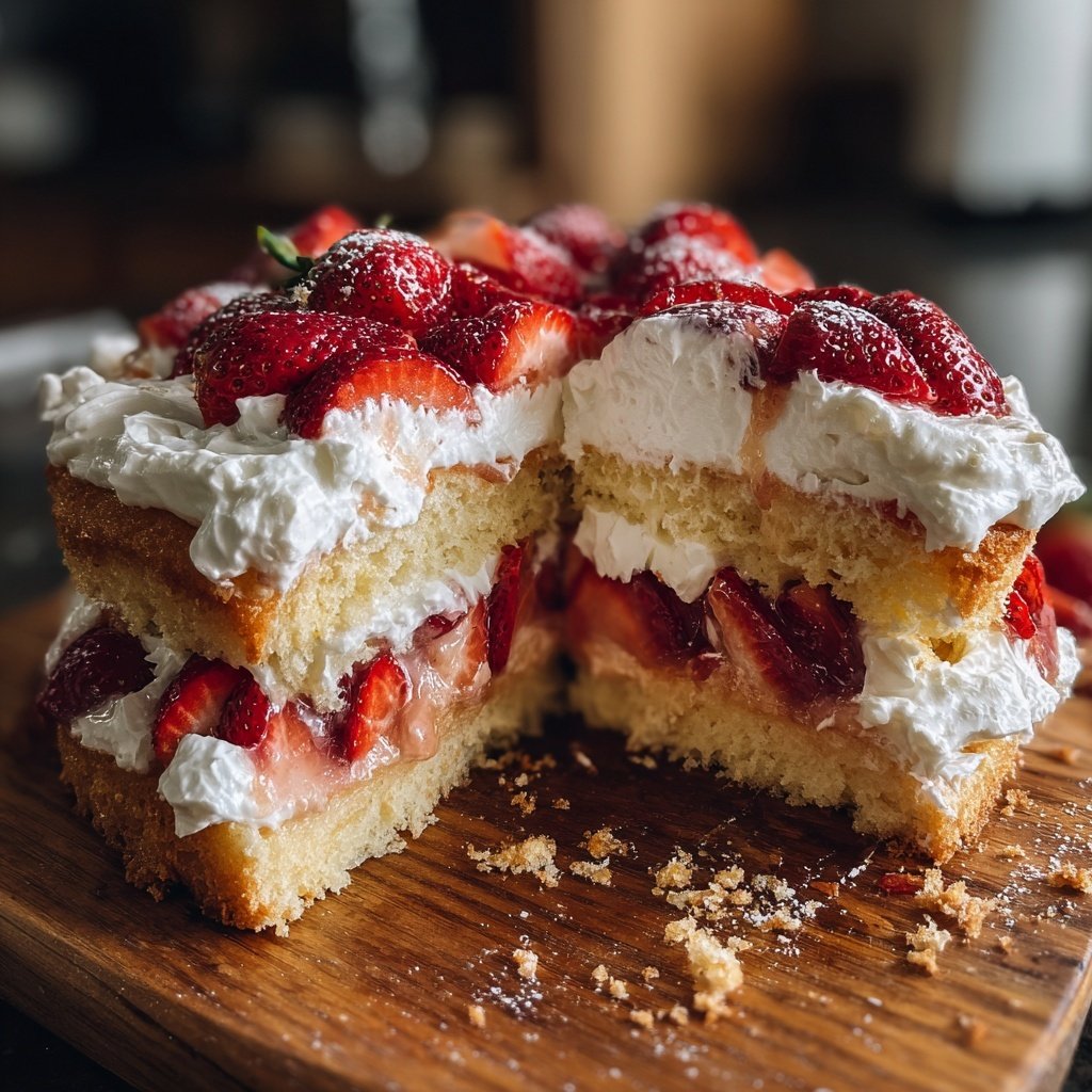 Fresh Strawberry Shortcake With Whipped Cream