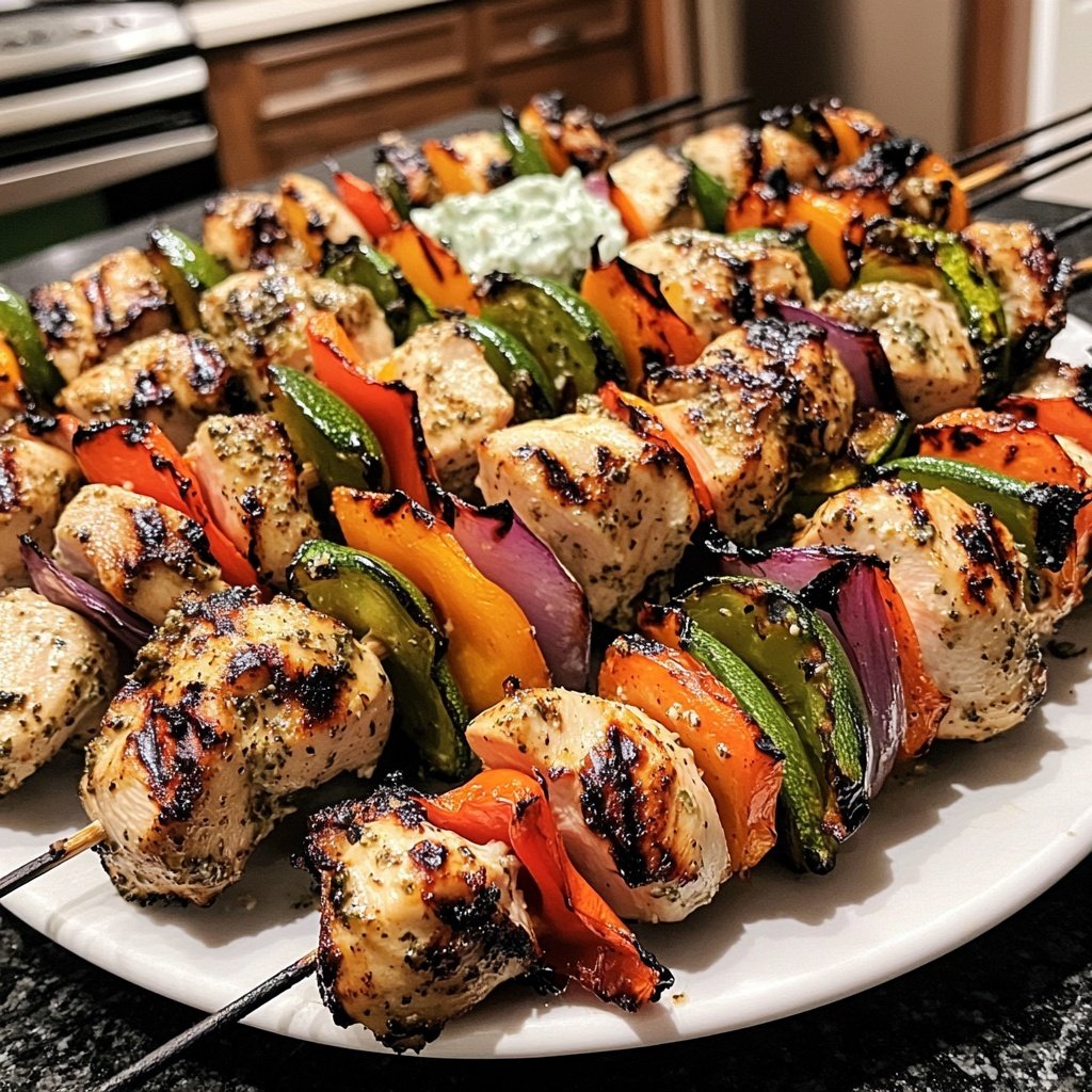 Greek Chicken Souvlaki with Tzatziki Sauce