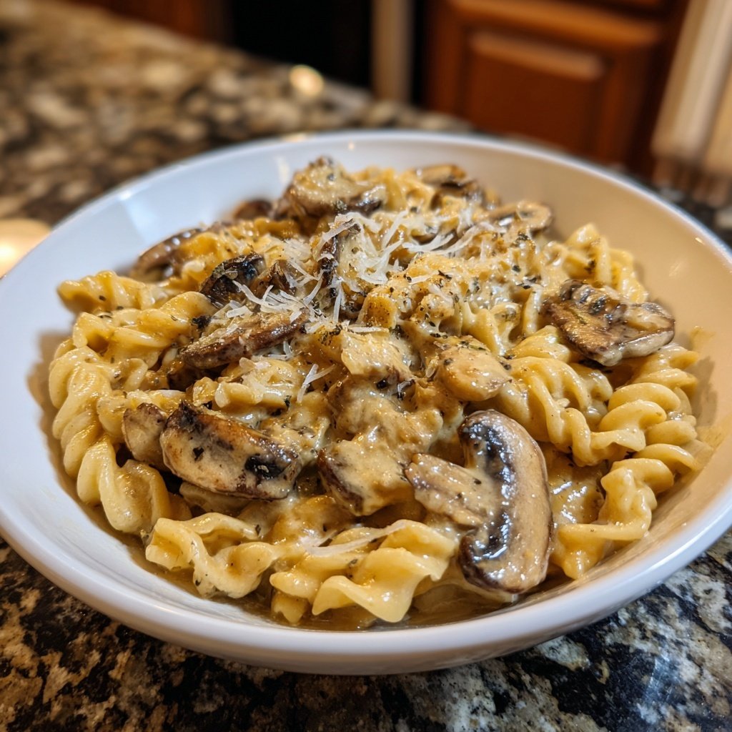 One Pot Creamy Mushroom Pasta