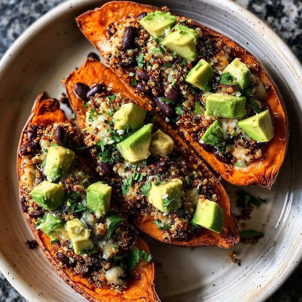 Baked Sweet Potato Veggie Boats