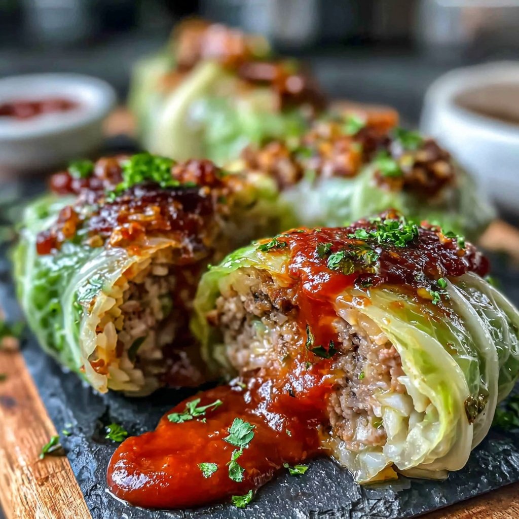 Hamburger Meat And Rice Stuffed Cabbage
