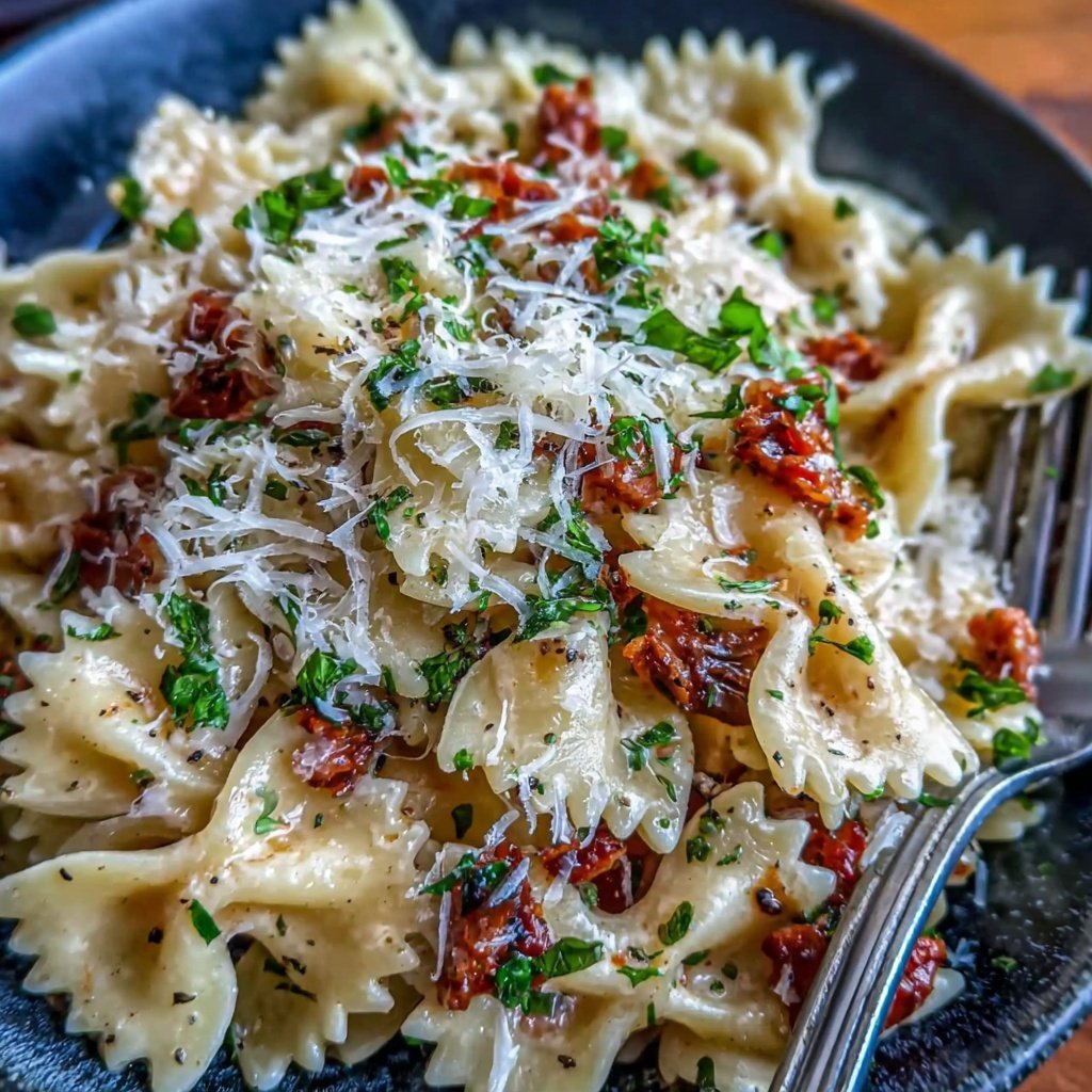 Bow Tie Pasta With Creamy Sun Dried Tomato Sauce