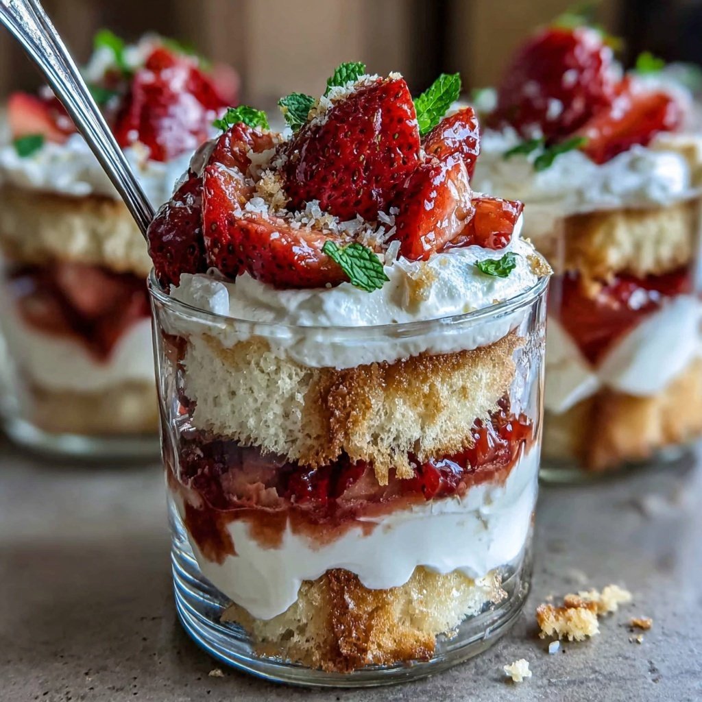 Strawberry Angel Food Cake Parfaits